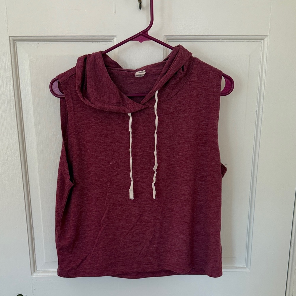 Sleeveless Hooded Tank Top